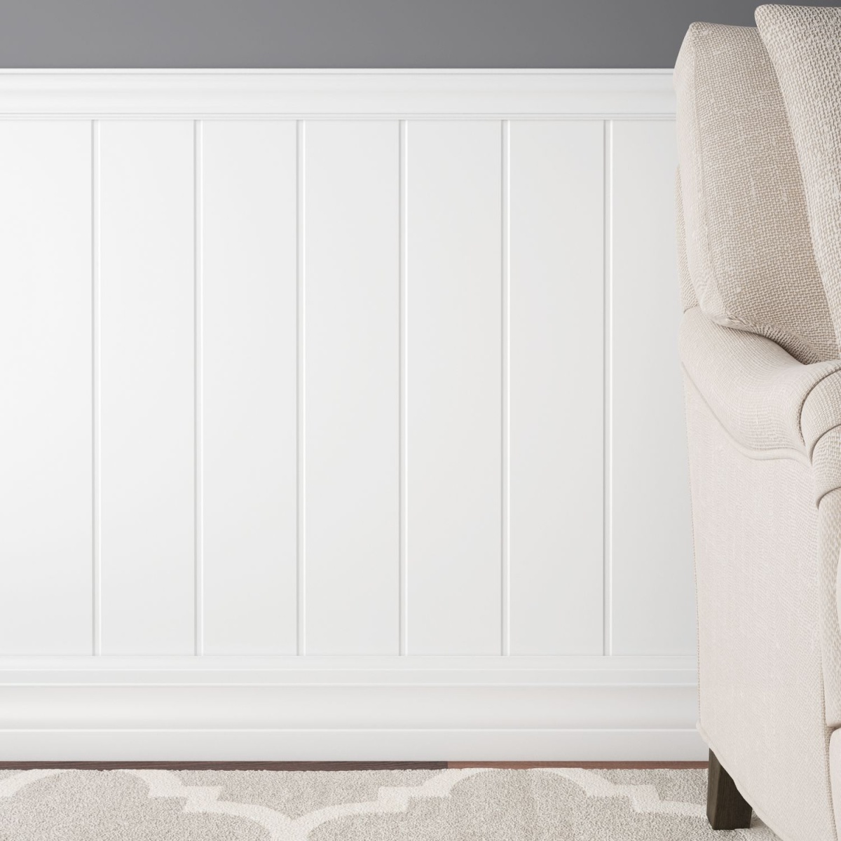 Стеновая панель под покраску Ultrawood Wain 0328 2800×133×6 фото в интерьере